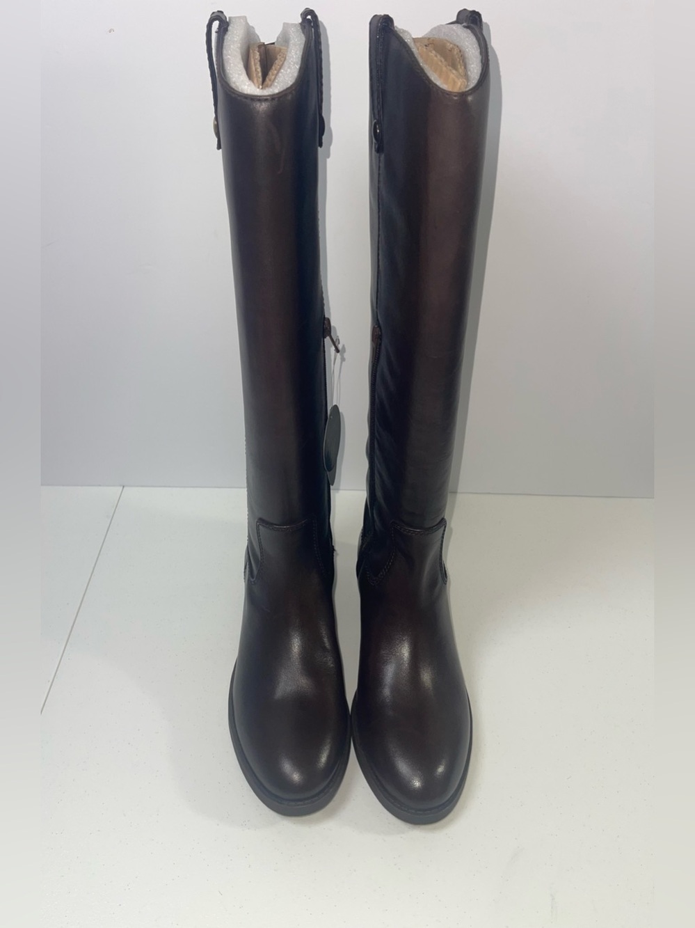 INC International Concepts Tall Over-the-Knee Leather Boots - Dark Brown